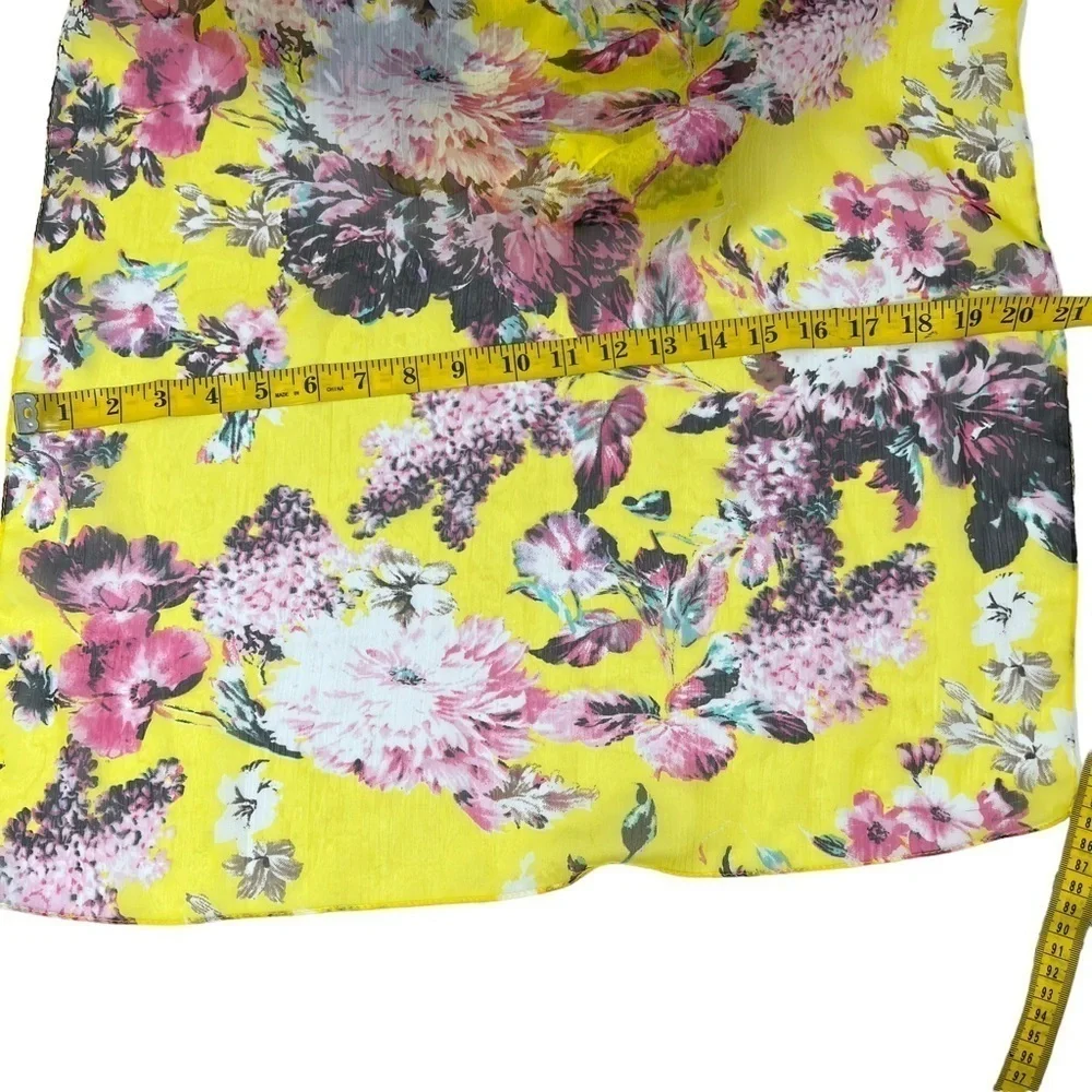 Cejon Women’s Yellow Floral Print Lightweight Oversized Spring Summer Scarf Wrap